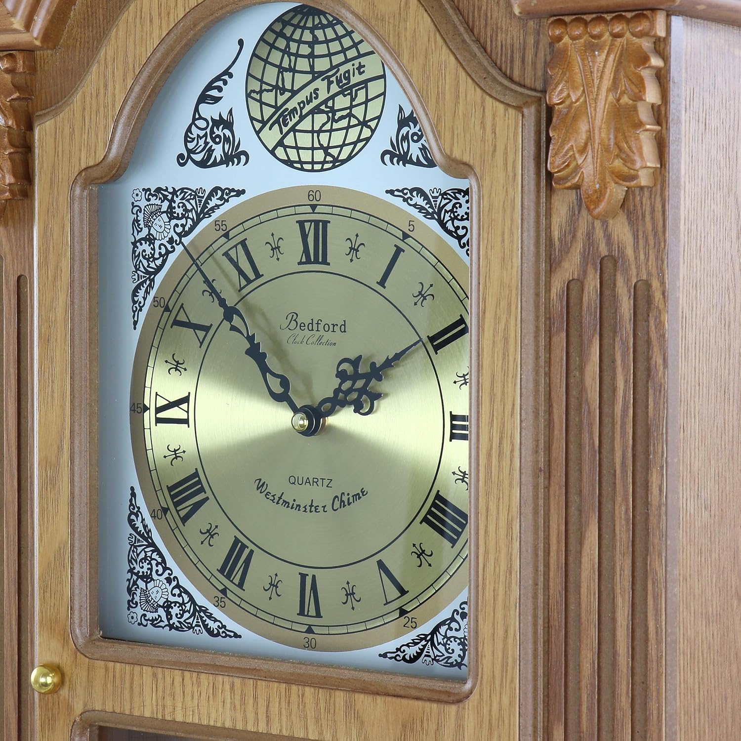 Honey Oak Chiming Pendulum Wall Clock S8273