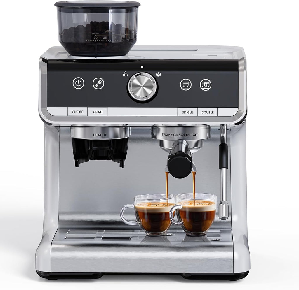 Stainless Steel Espresso Machine 20 Bar Pressure with Milk Frother 2.8l Water Tank G3302