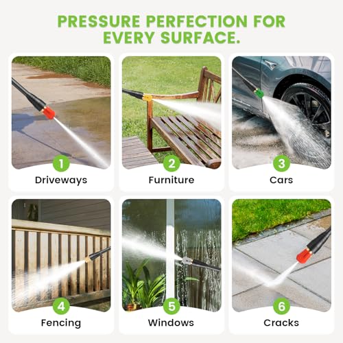 Electric Pressure Washer 5000 PSI 4.0 GPM with 33ft Hose, 4 Nozzle and Foam Cannon, Green Z3417