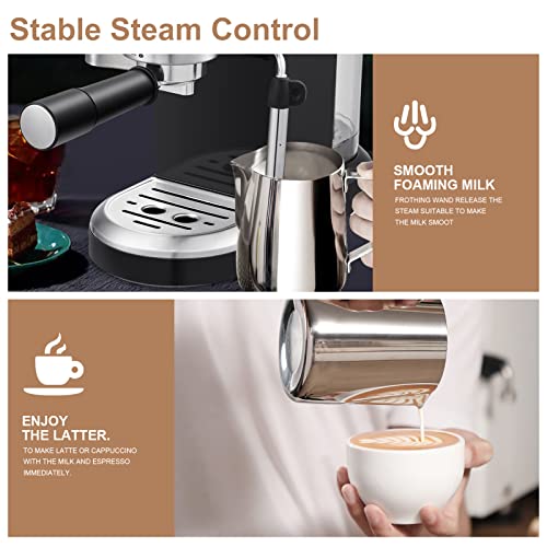 Black 20 Bar Espresso Machine with 1.4 L Water Tank H811746