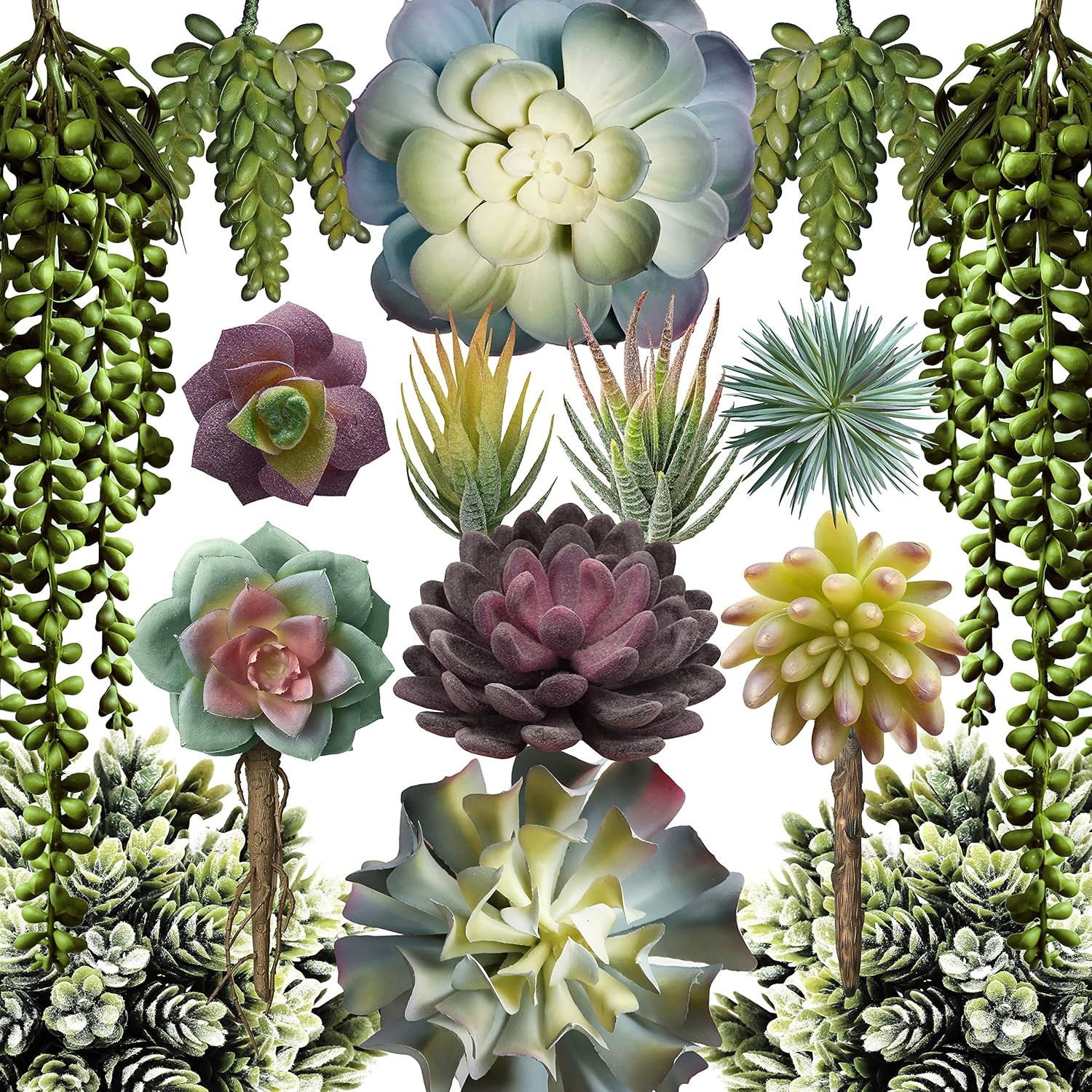 15 Pack Artificial Succulent Plants G290567
