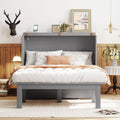 Gray Full Size Murphy Wall Bed with Cabinet J8399