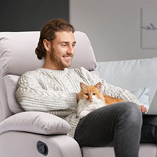 Beige Small Leather Recliner Chair U4311