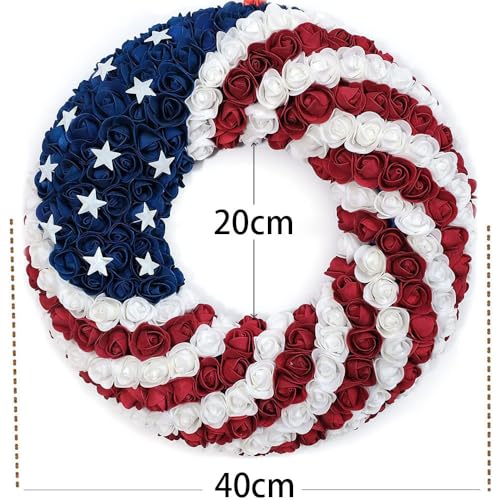Patriotic Wreath with Red White Blue E626