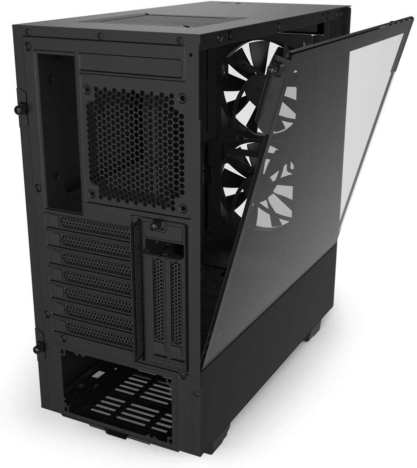 Black Mid-Tower ATX PC Case with Dual-Tempered Glass Panel N225