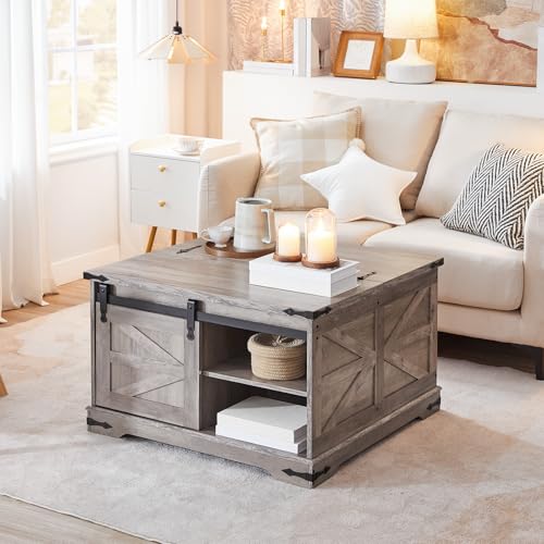 White Wooden Lift Top Coffee Table T92575