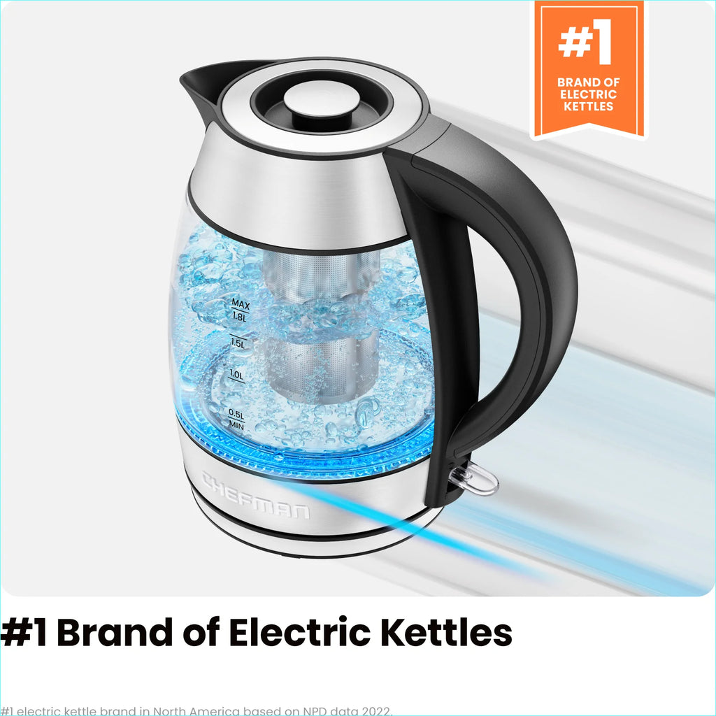 1.8L Electric Glass Kettle with Removable Tea Infuser K218
