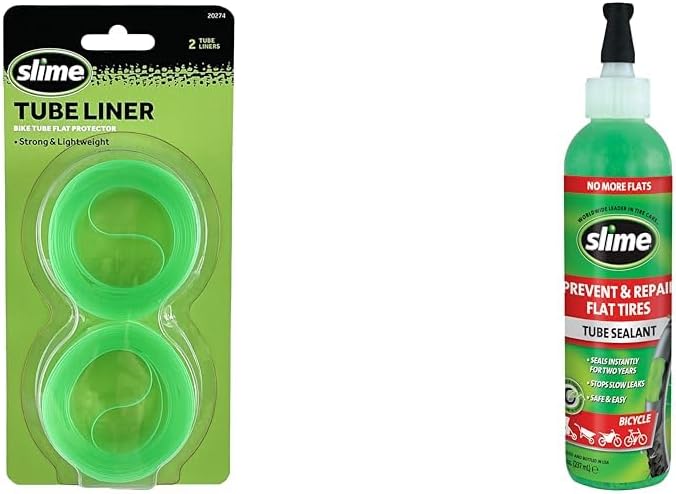 Bike Tube Protectors and Puncture Repair Sealant Bundle for 12-26 x 1.5′′-2.125′′ Tires and 8oz Sealant Bottle Q76121