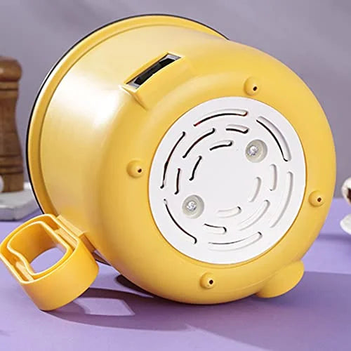 Electric Cooking Pot 1.5L Coated Clear Lid Yellow Double Layer X603