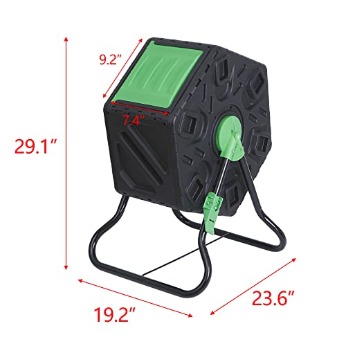 37 Gallon Dual Chamber Composter Tumbler with Steel Frame C134