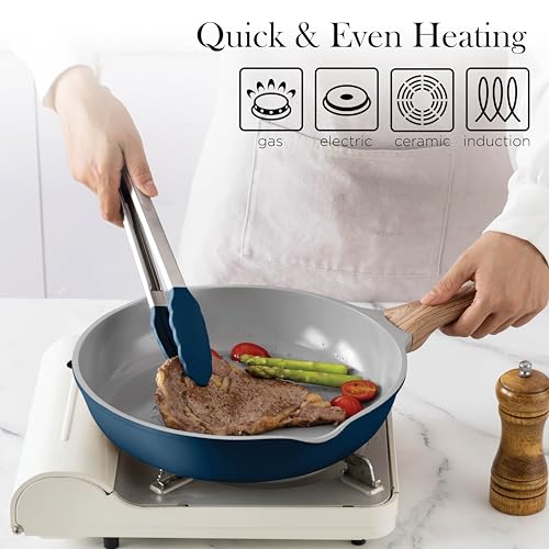 14 Pcs Nonstick Cast Aluminum Cookware Set with Utensils W28265
