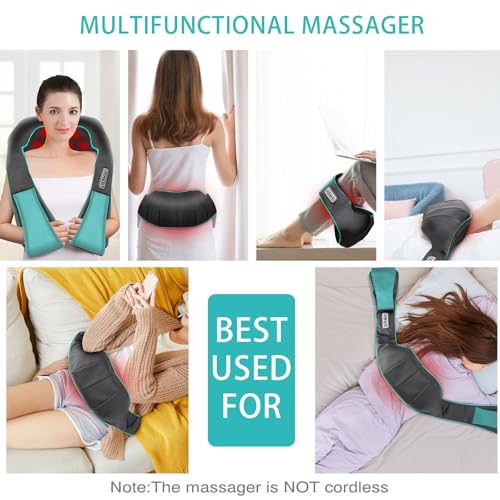 Shiatsu Back and Neck Massager with Heat, Electric Massage Pillow D6760