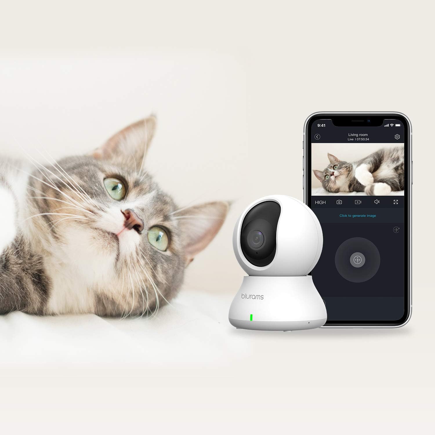 Indoor Camera with Motion Detection, Two-Way Audio, Night Vision U68223