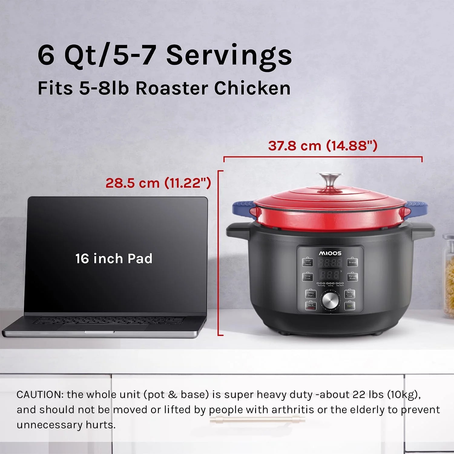 Red Enameled Cast Iron Dutch Oven 6 Qt Q61312