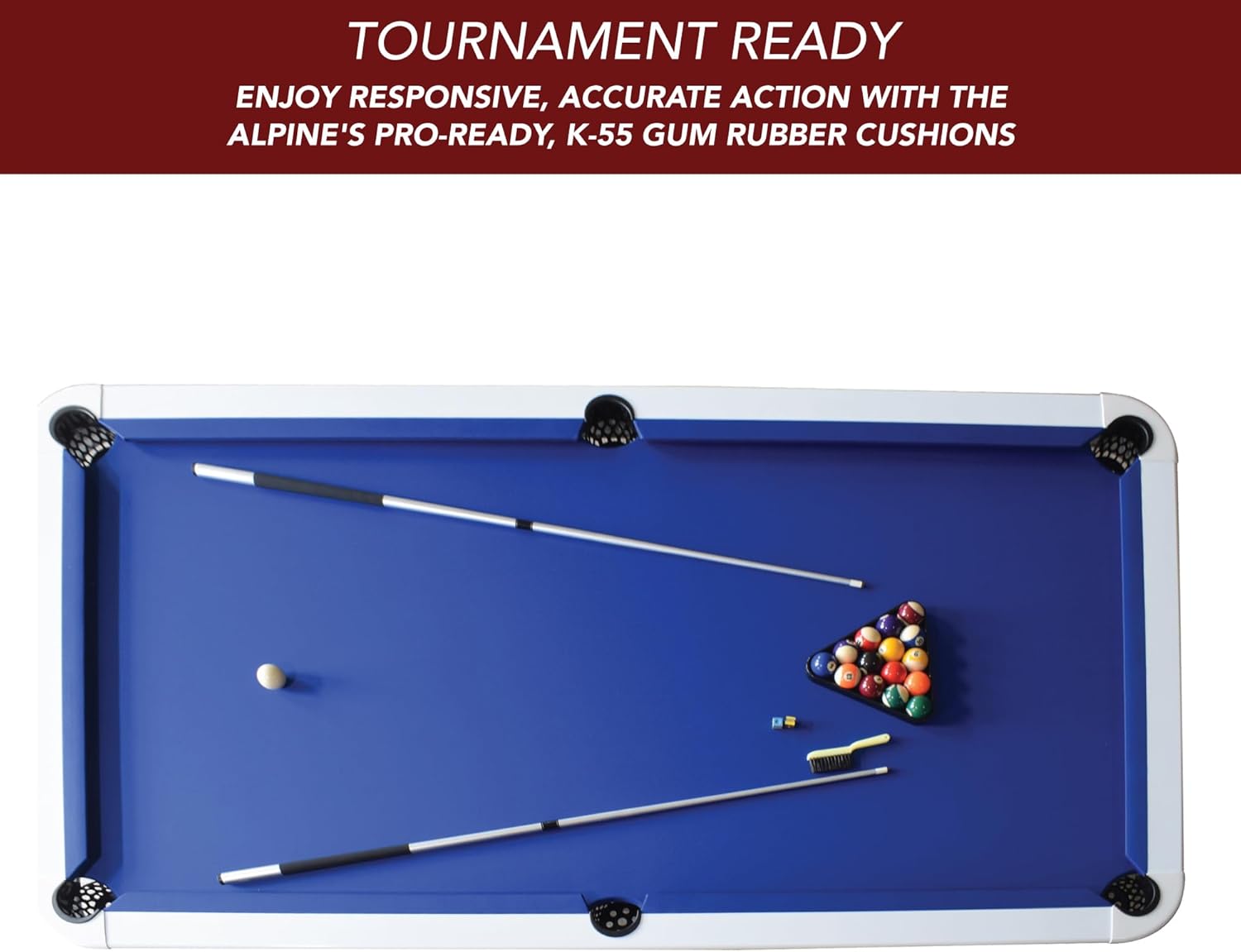 White 8-ft Outdoor Pool Table with Aluminum Frame and Waterproof Felt N429068