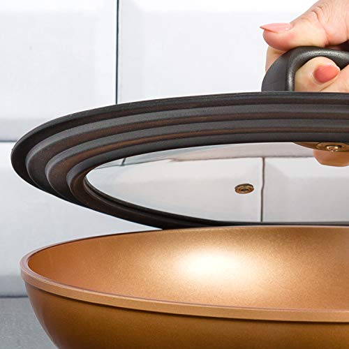 Black Tempered Glass Universal Lid for Cookware T764