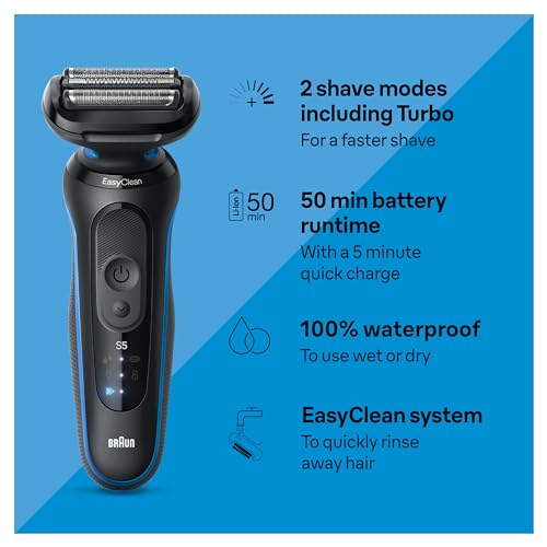 Black 5 Piece Set Electric Foil Shaver with Beard Trimmer H69898