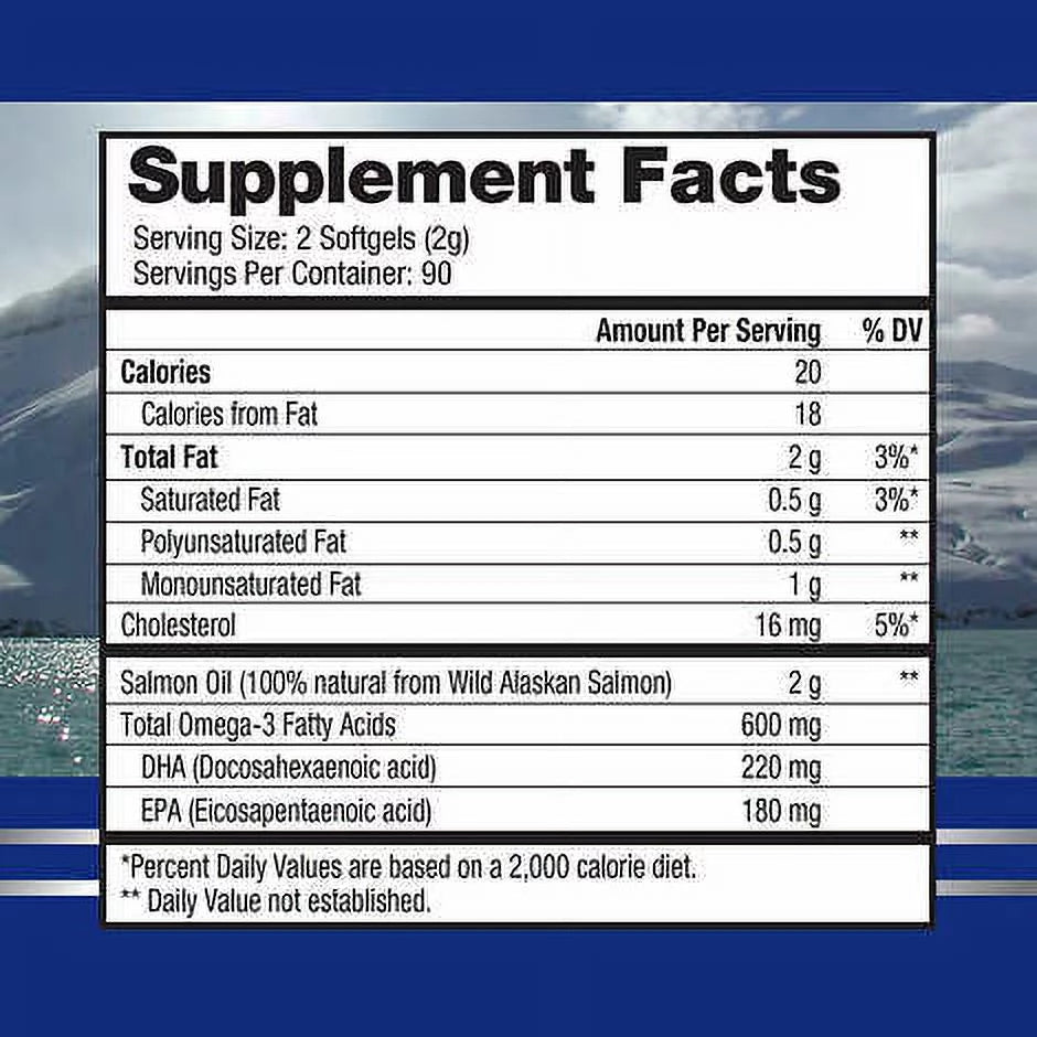 1000 Mg Wild Salmon Oil Softgels, 180 Ct W69727