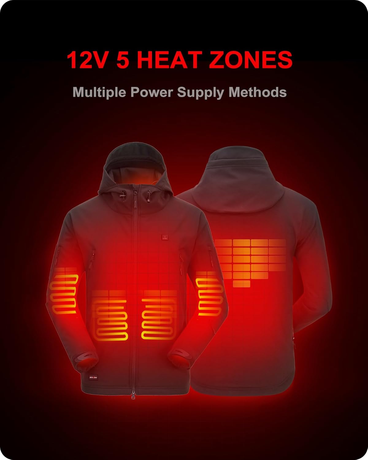 Grey Heated Jacket with 12V Battery Pack T989403