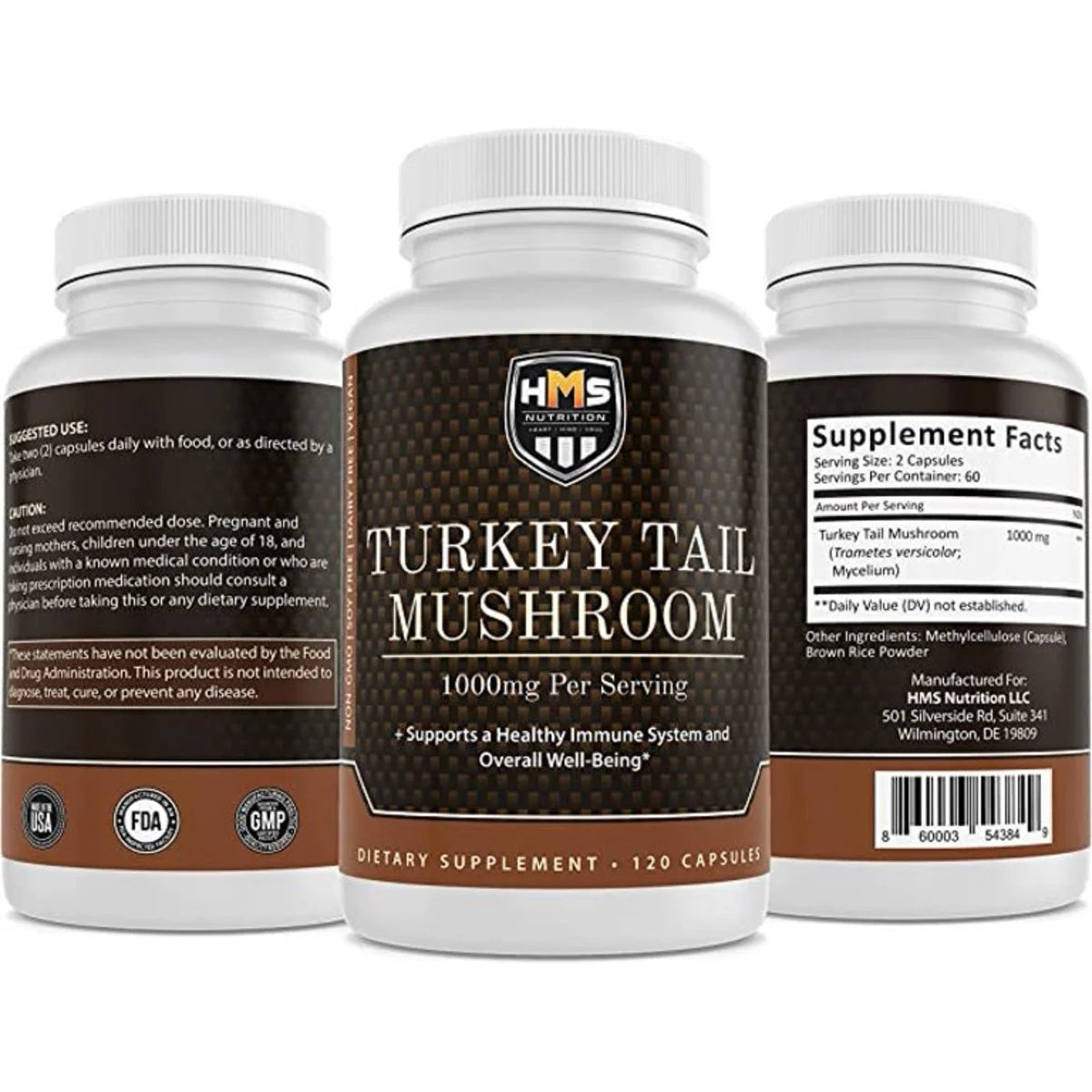 Turkey Tail Mushroom 120 Capsules 1000mg I340586