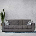 Gray Tufted Back Sofa Bed S87036
