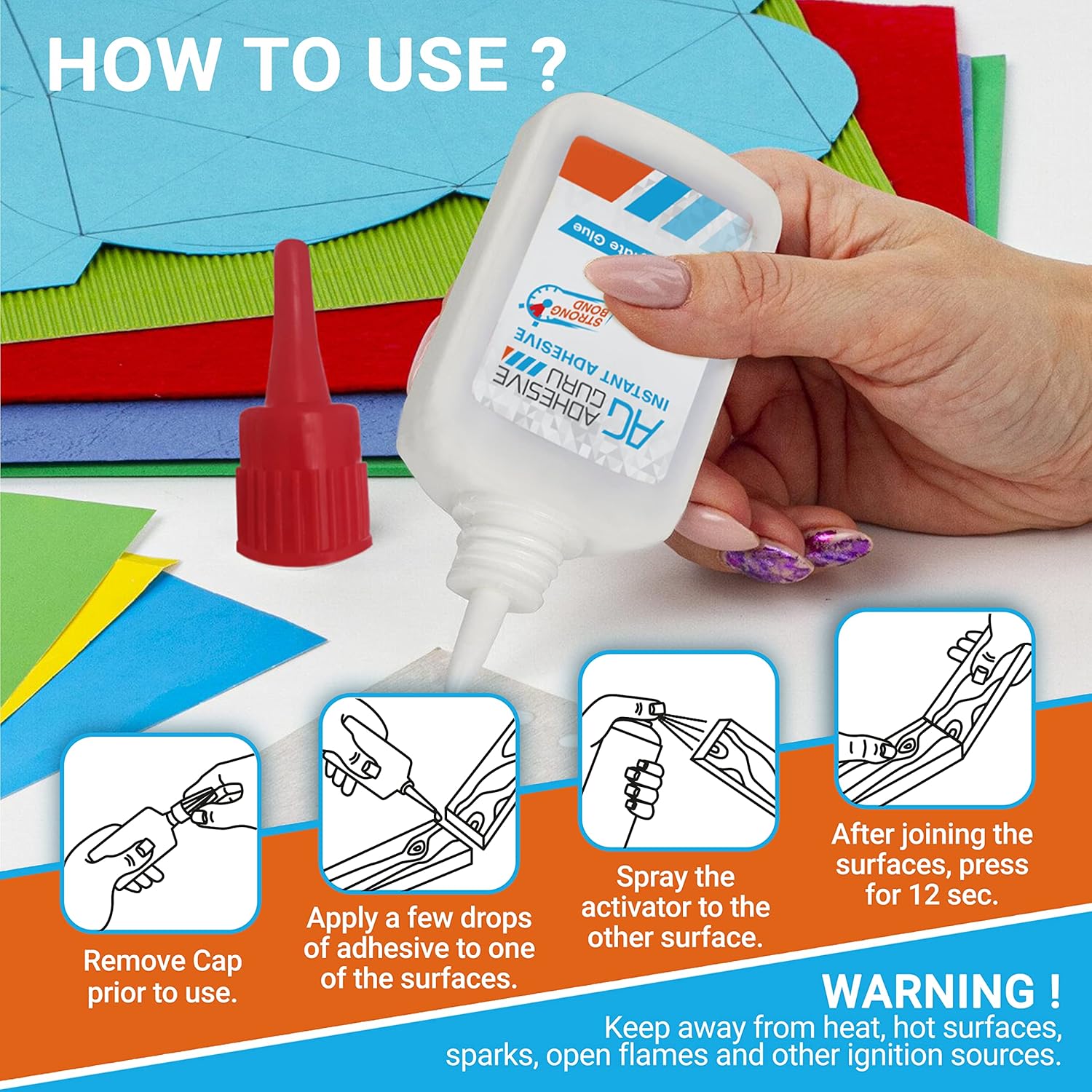CA Glue with Activator (1.7 oz - 6.76 fl oz) Cyanoacrylate Glue T3096
