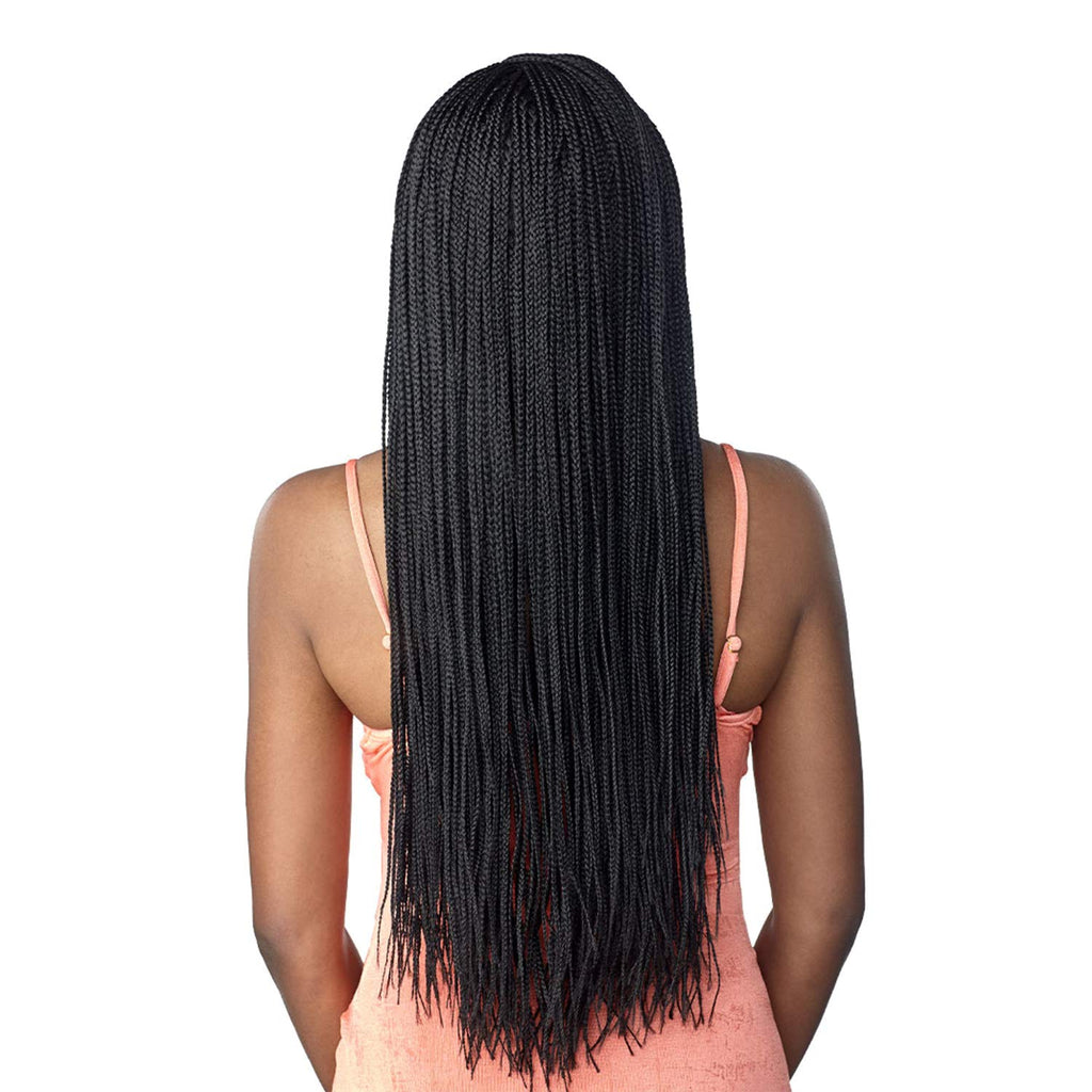 Braided Swiss Lace Wig 4X4 Lace Parting Micro Box Braid 28" (1-pack, T1B/BG) R754386