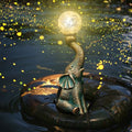 Bronze Solar Elephant Statue Light O7350