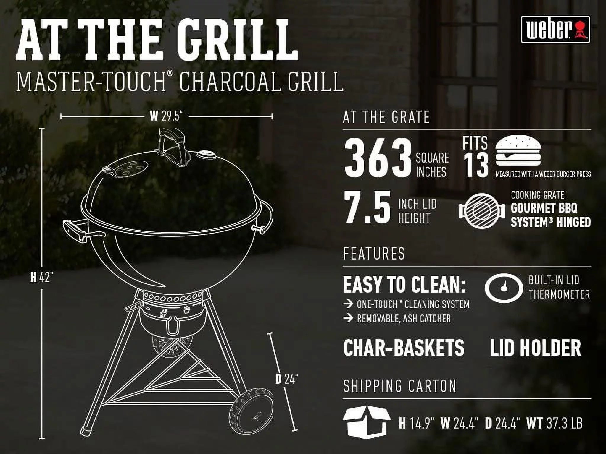 Black 22-Inch Charcoal Grill R540858