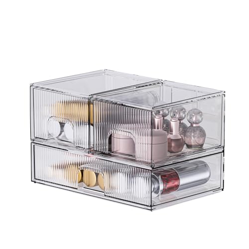 3 Pack Clear Acrylic Drawer Cosmetic Organizer Q212
