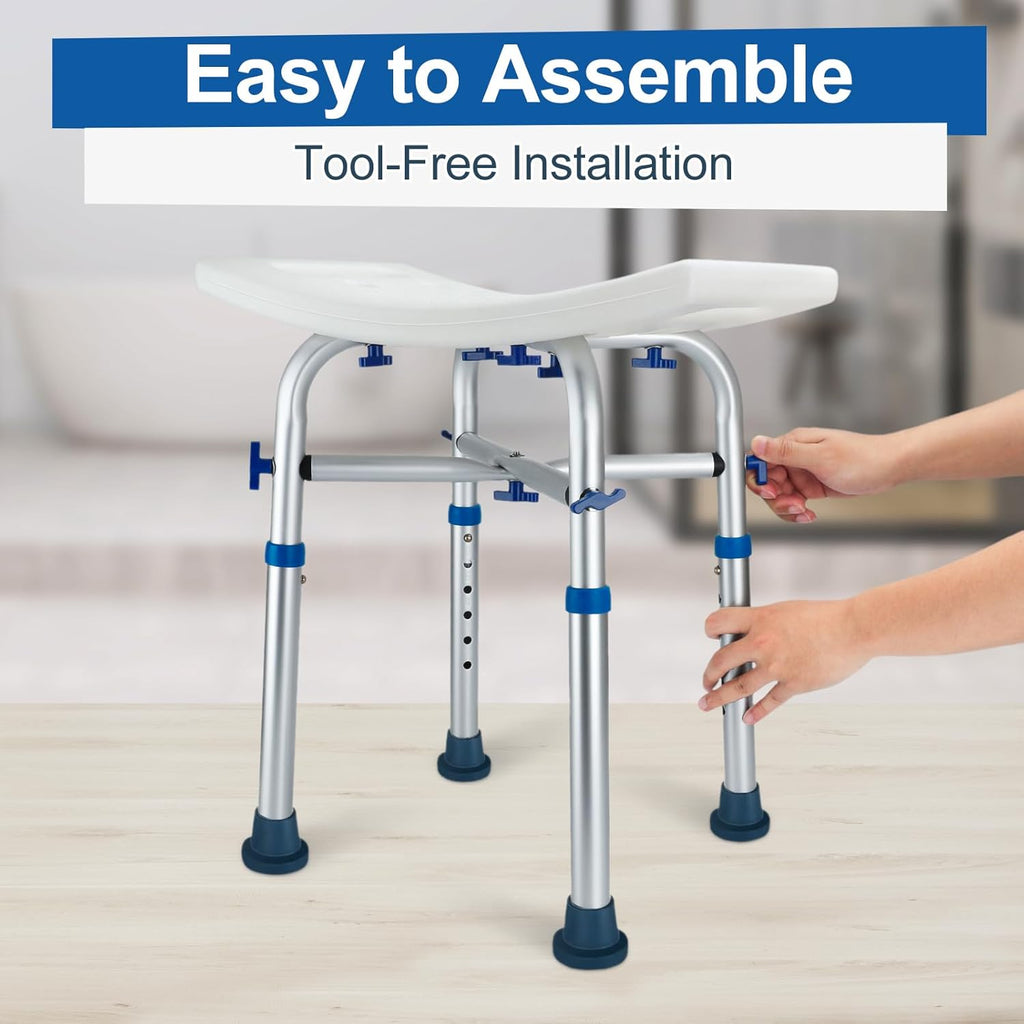 Adjustable Height Heavy Duty Shower Chair (Support 350lb) G596
