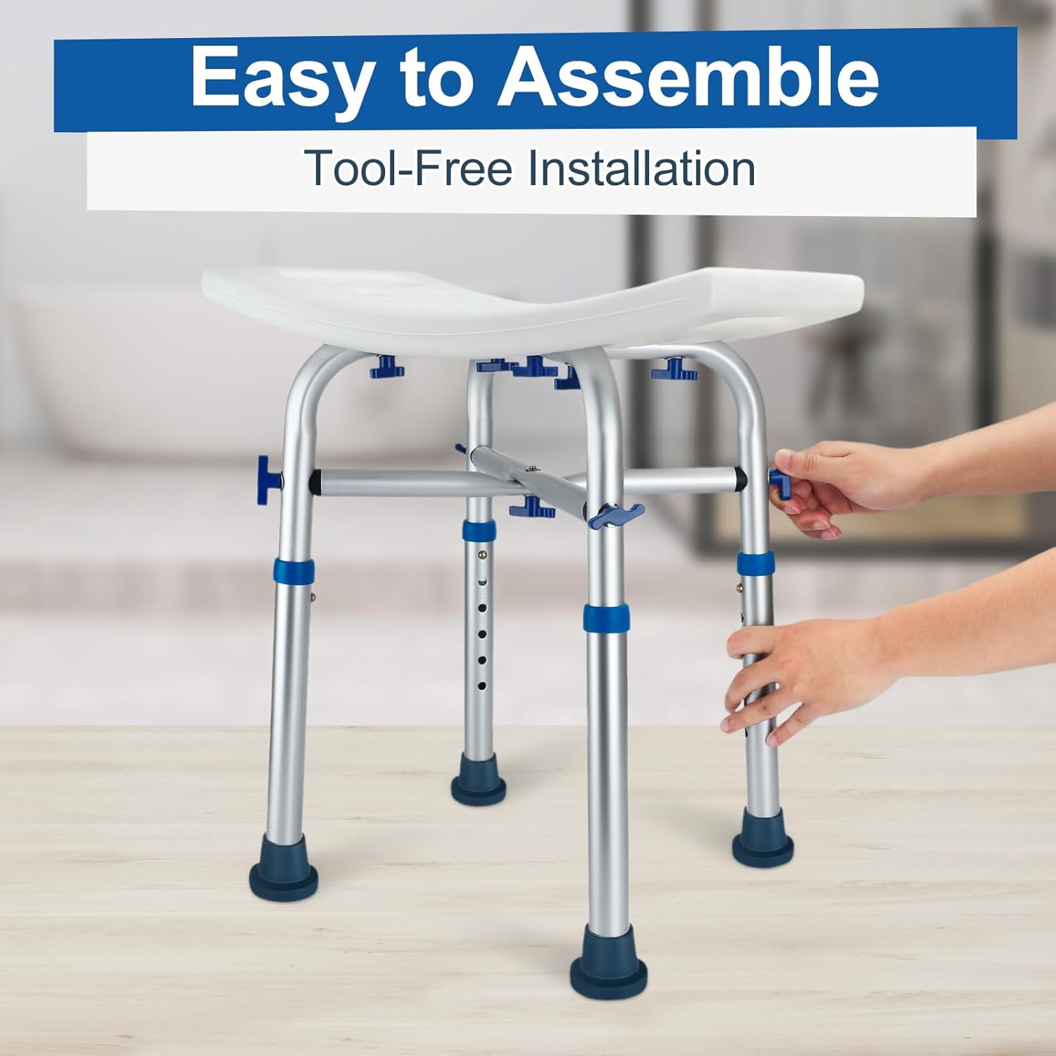 Adjustable Height Heavy Duty Shower Chair (Support 350lb) G596
