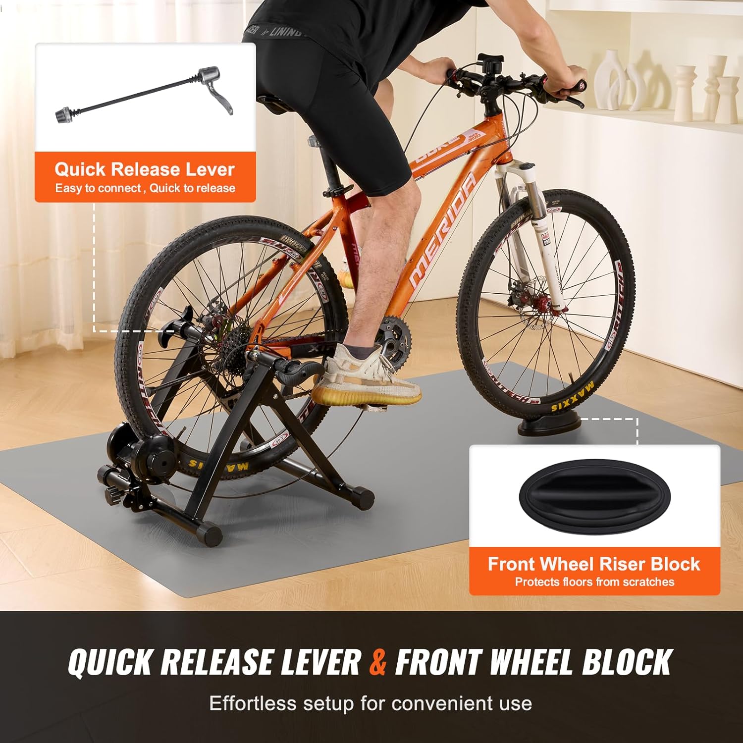Magnetic Bike Trainer Stand for 26"-29" Wheels with 8 Resistance Settings F9170