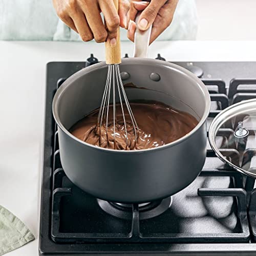 5QT Hard Anodized Ceramic Nonstick Saute Pan with Lid, Gray W406