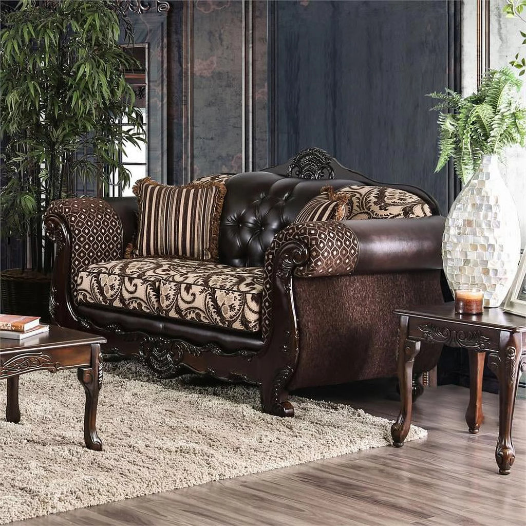 Brown Faux Leather 2-Piece Sofa Set C1866