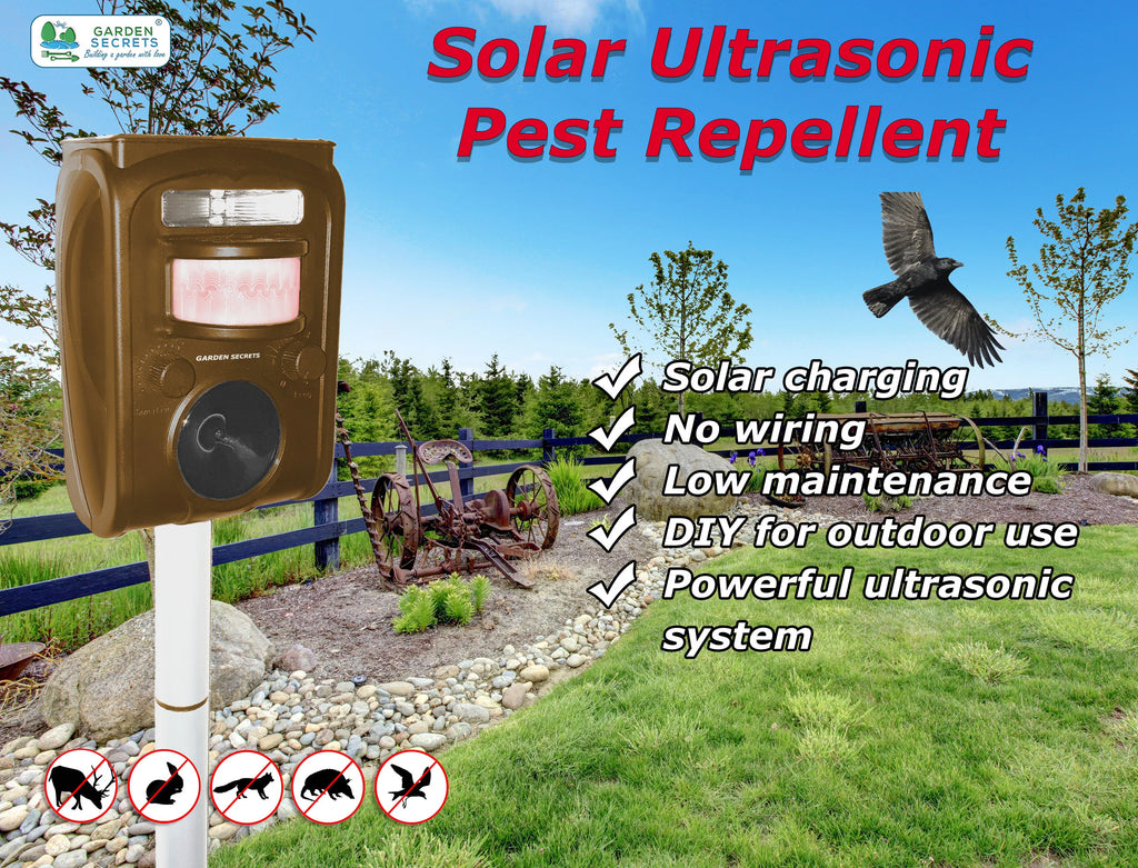Compact Solar Ultrasonic Animal Repellent S6045