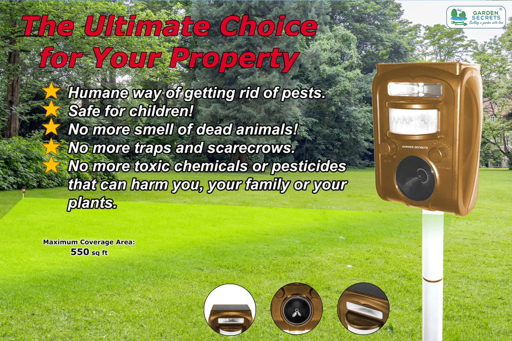Compact Solar Ultrasonic Animal Repellent S6045