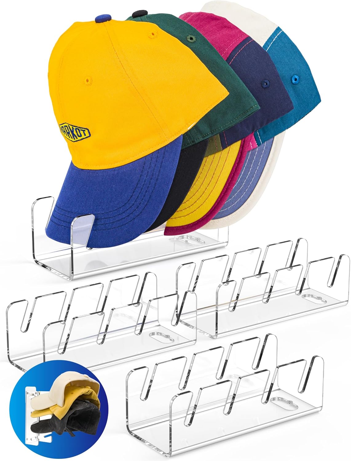 4 Pcs Clear Cap Storage Holder F8362