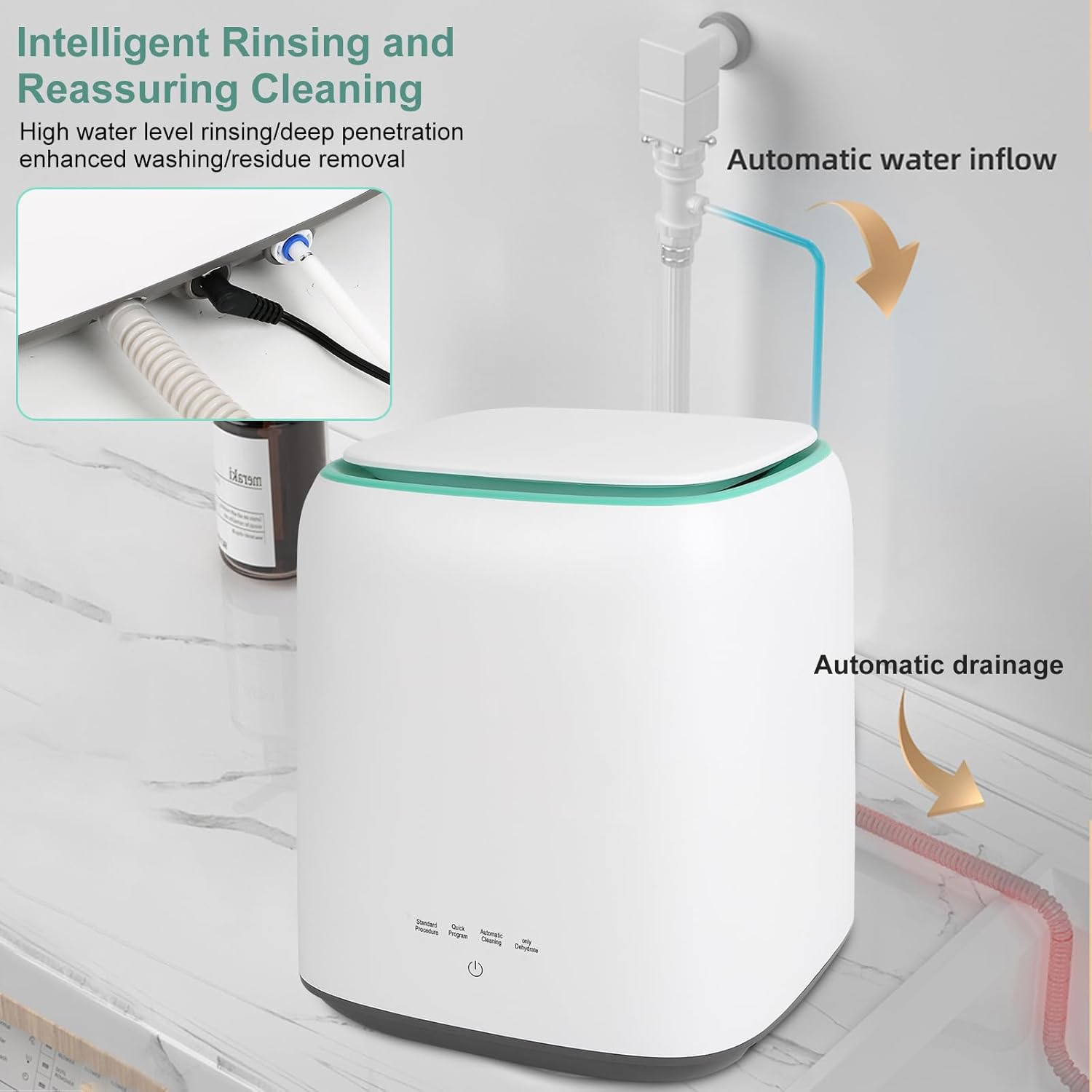 Mini portable washing machine with spin dryer D22534