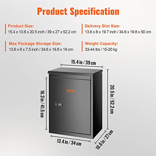 Extra Large Galvanized Steel Lockable Parcel Drop Box L52537