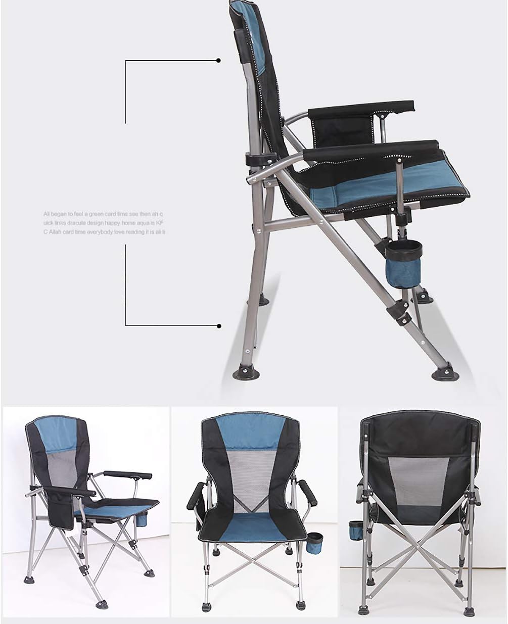 Oversized mesh Camping Folding Chair Blue B385962