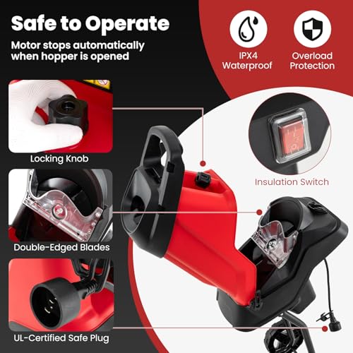15 Amp Corded Electric Wood Chipper Shredder with Collection Bag H903718