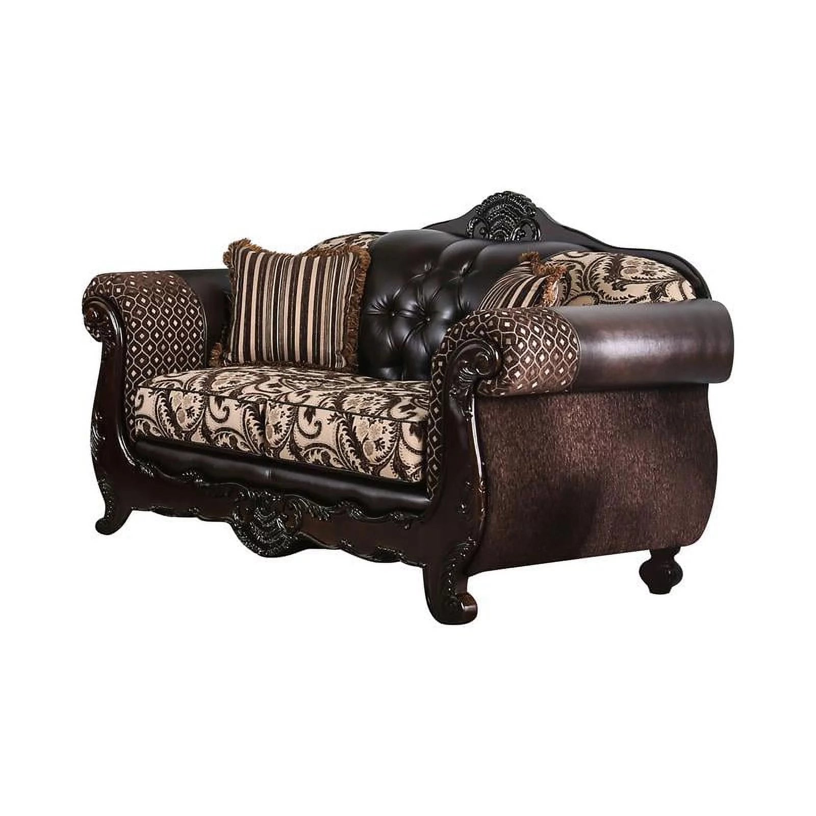 Brown Faux Leather 2-Piece Sofa Set C1866