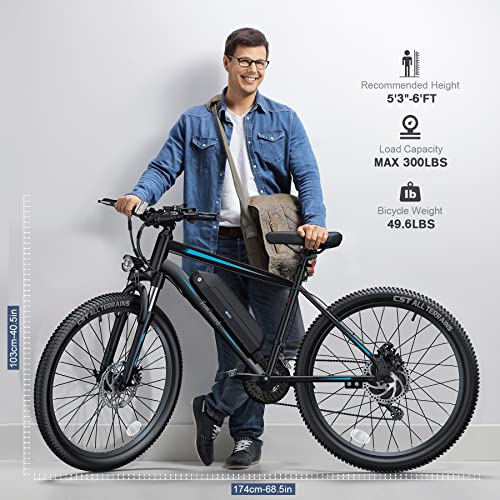 27.5" 500W Electric Mountain Bike with 48V 499WH Removable Lithium Battery N1314