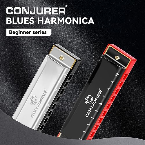 10 Hole Diatonic Harmonica Key of C Brass Reed Metal Mouth Organ Q572582