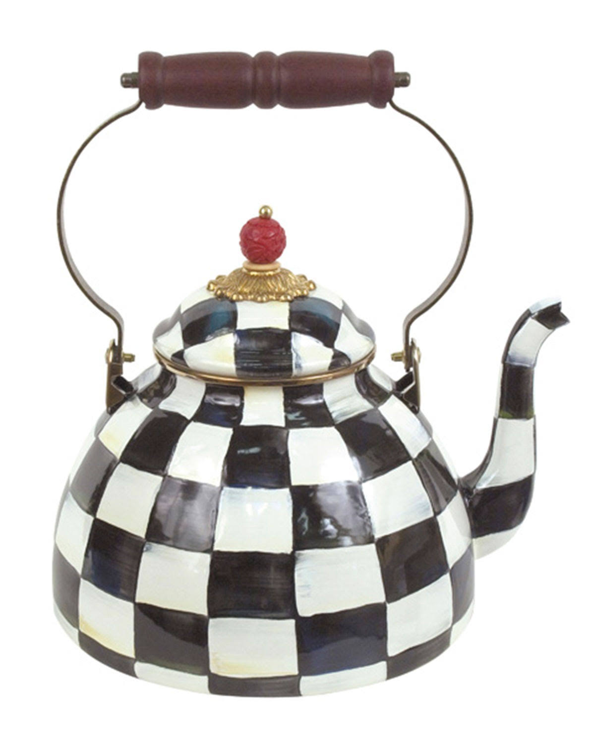 3-Qt. Courtly Check Enamel Tea Kettle S839113