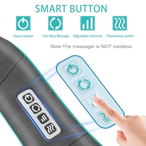 Shiatsu Back and Neck Massager with Heat, Electric Massage Pillow D6760