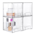 Clear Plastic Stackable Storage Drawers 4 Pack H178