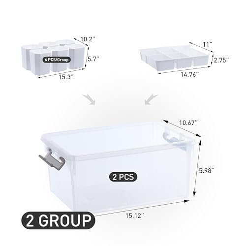 17 QT Plastic Storage Box with Removable Tray U3412