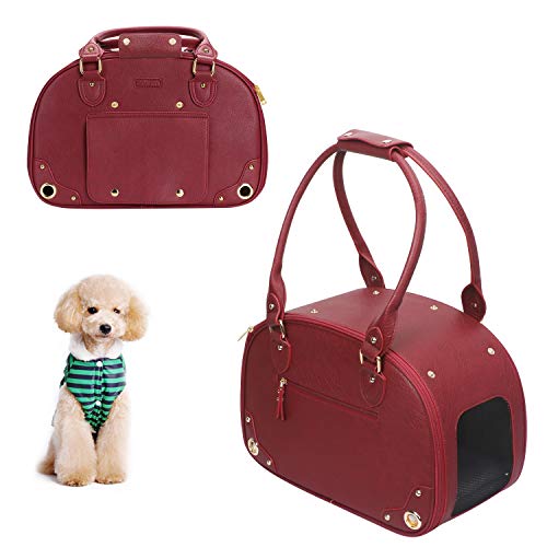 Bling Pink Waterproof Leather Pet Carrier Bag U61149